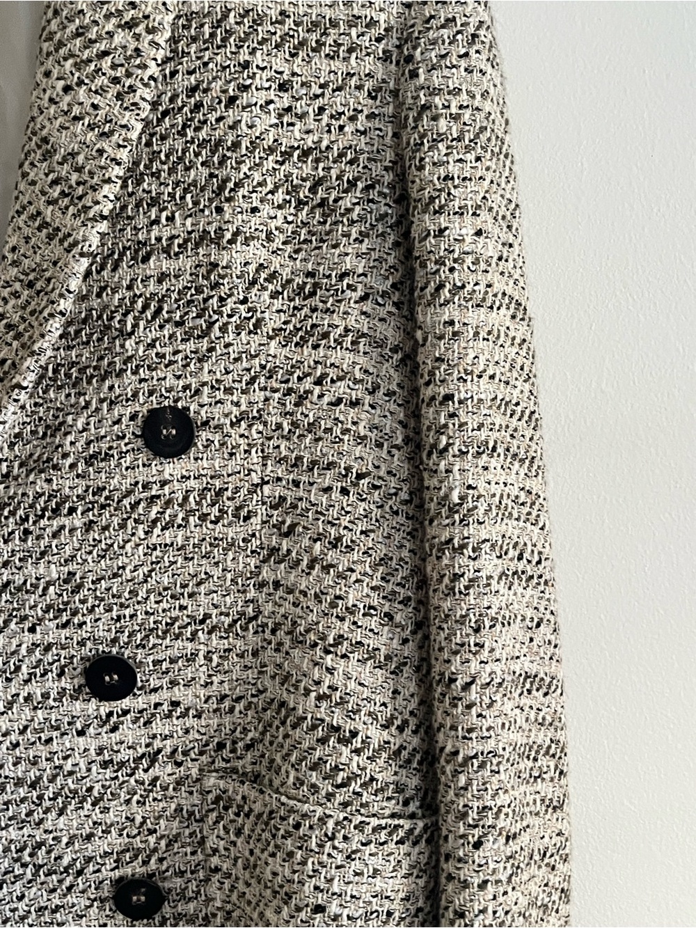 Zara Cream and Black Tweed Jacket- XS ptp 20 inch - Picture 3 of 11